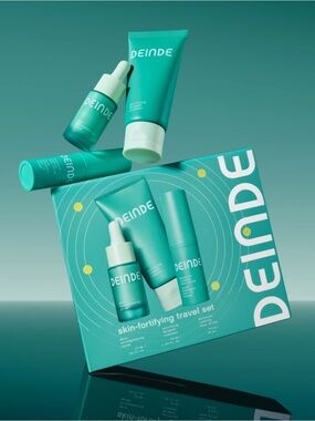 DEINDE Skincare Travel Set: Purifying Cleanser, Strengthening Serum, Face Stick